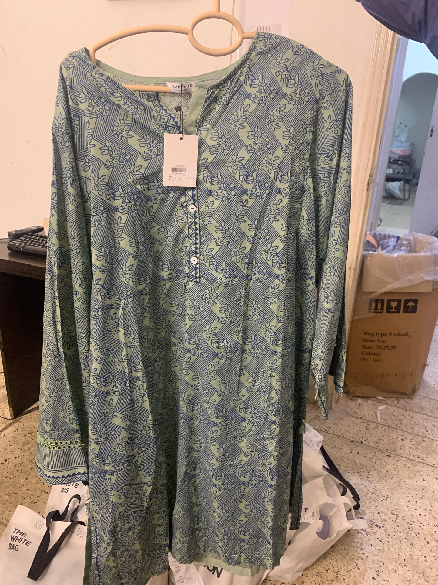 Sapphire light green kurti