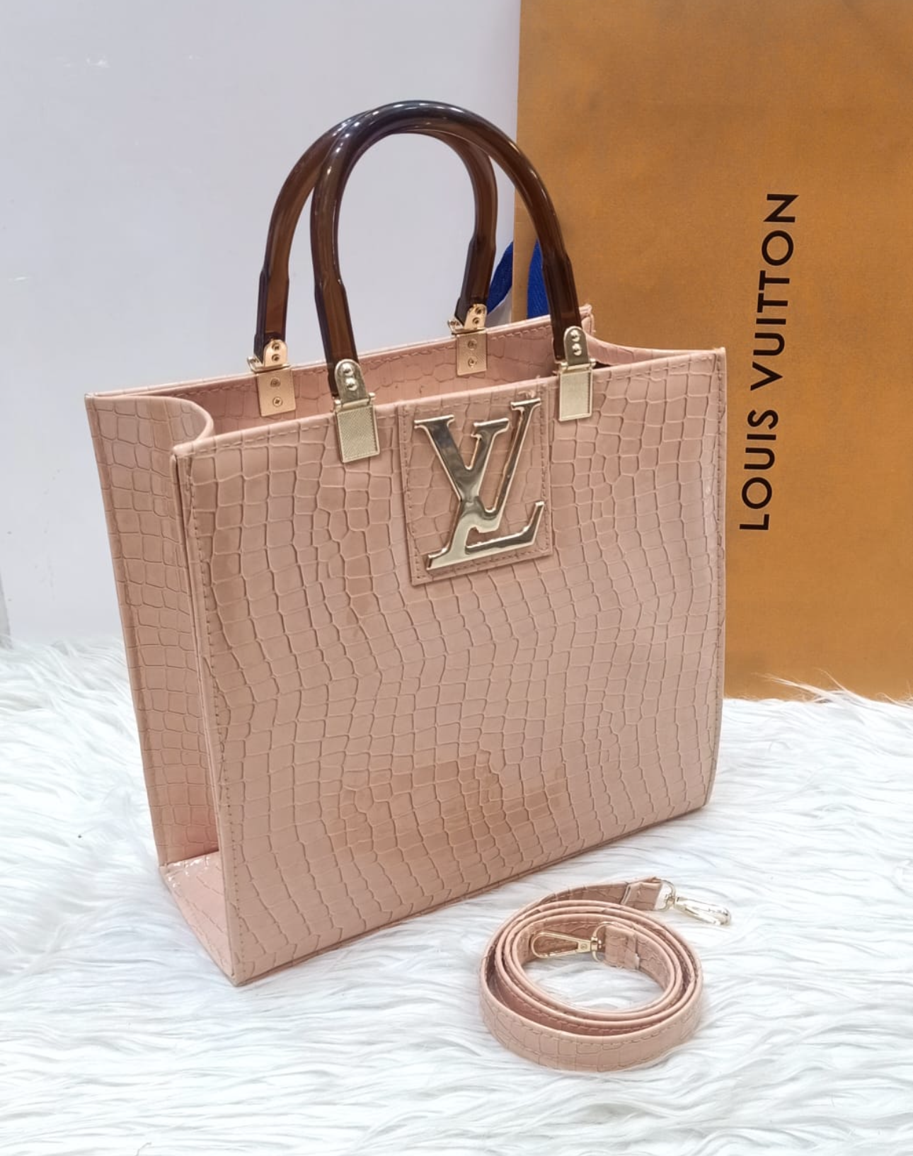 LV snake skin bags with long belt