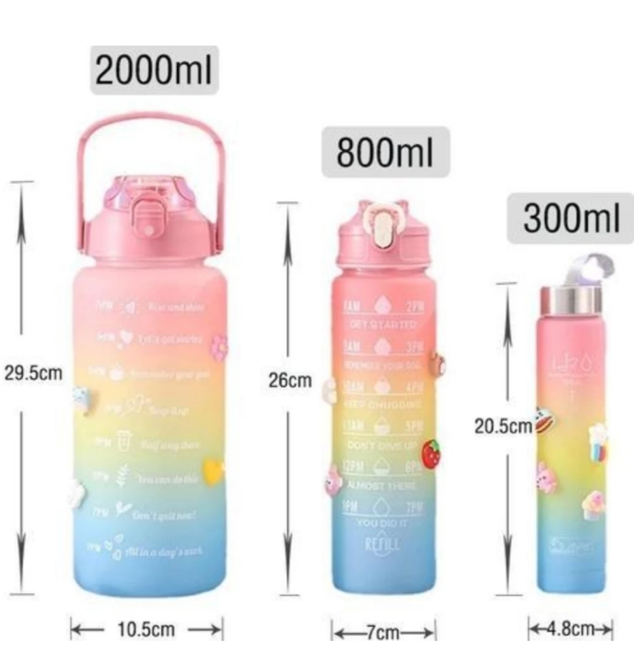 Motivational water bottle2000ml