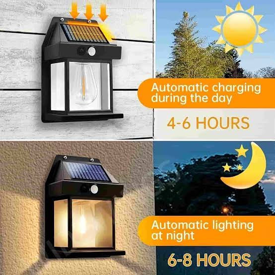 Solar Powered Wall Lantern Lights, LED Dusk to Dawn Solar Sconce Outdoor Wall Mount, Motion Sensor Front Porch Lights Fixtures Waterproof for Patio Garage