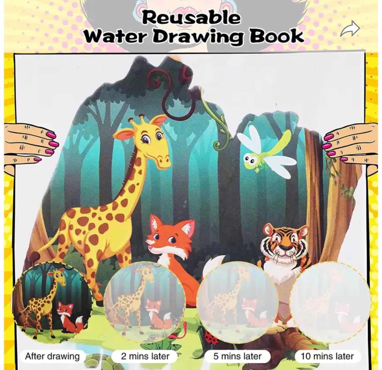 Magic Water Book Painting Drawing Coloring Board Book Doodle & Magic Water Pen