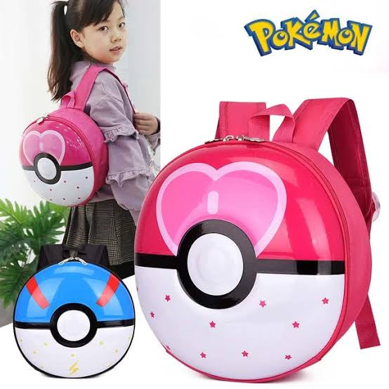 New Pokemon Children's Cartoon Eggshell Backpack Pikachu Figure 6pcs Elf Ball Baby Boys Girls Schoolbag Kids Toy Christmas Gift