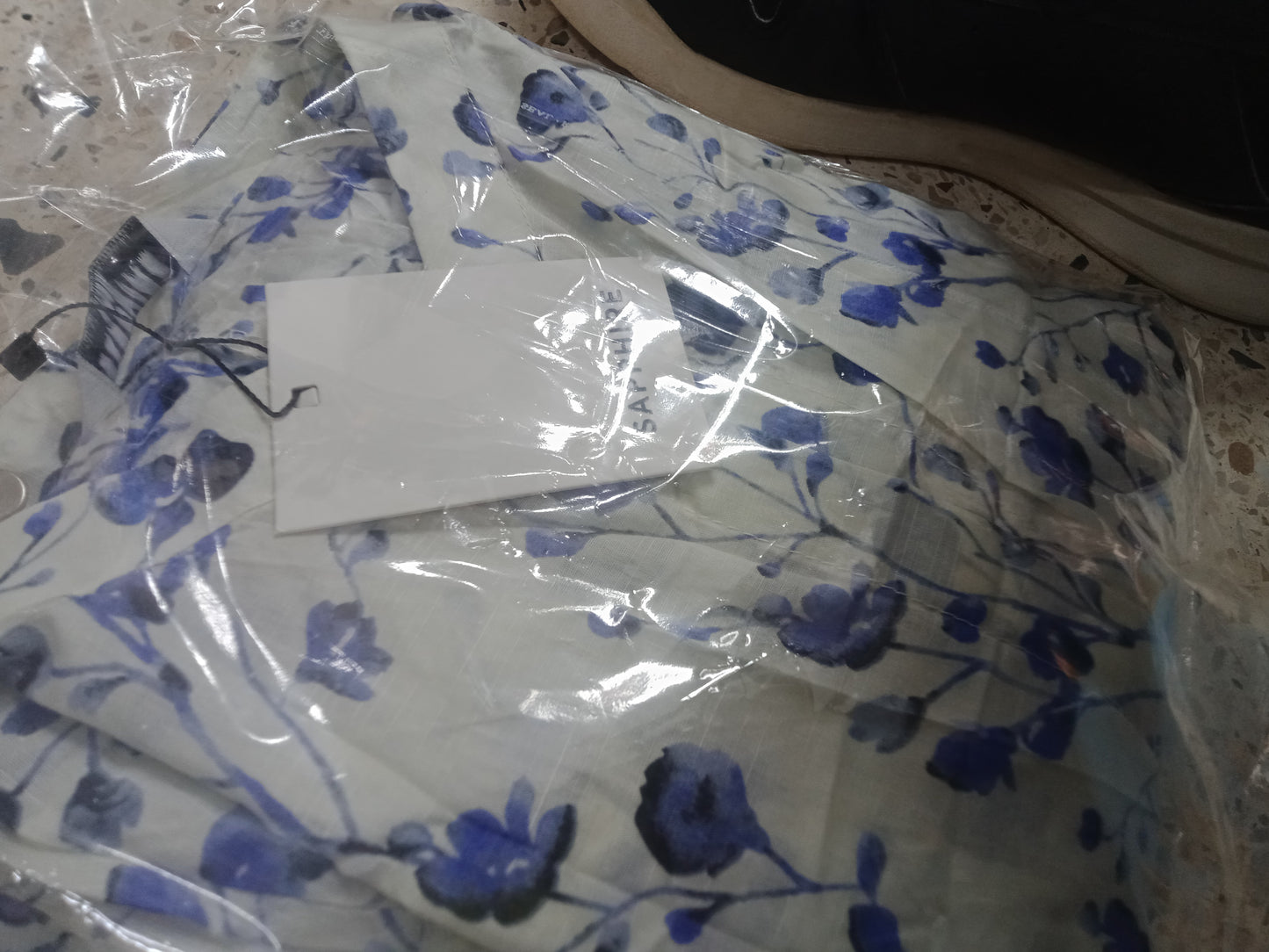 Sapphire white blue floral shirt