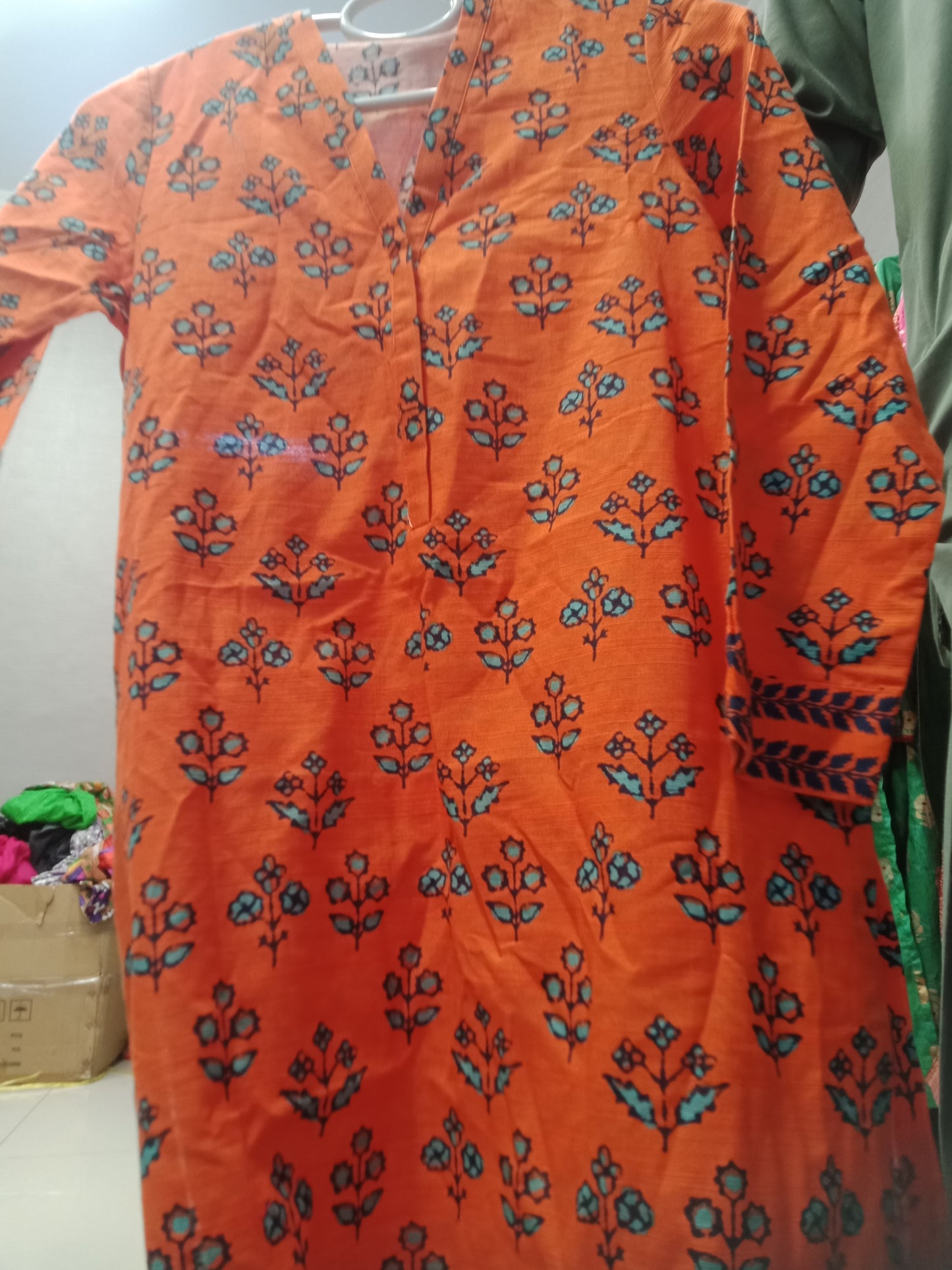 Sapphire orange leaf shirt