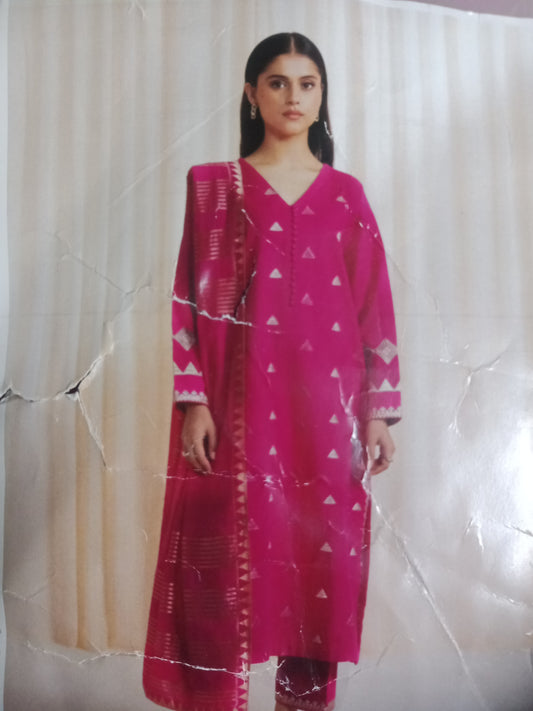 Sapphire jacquard 2 pc khaddar suit