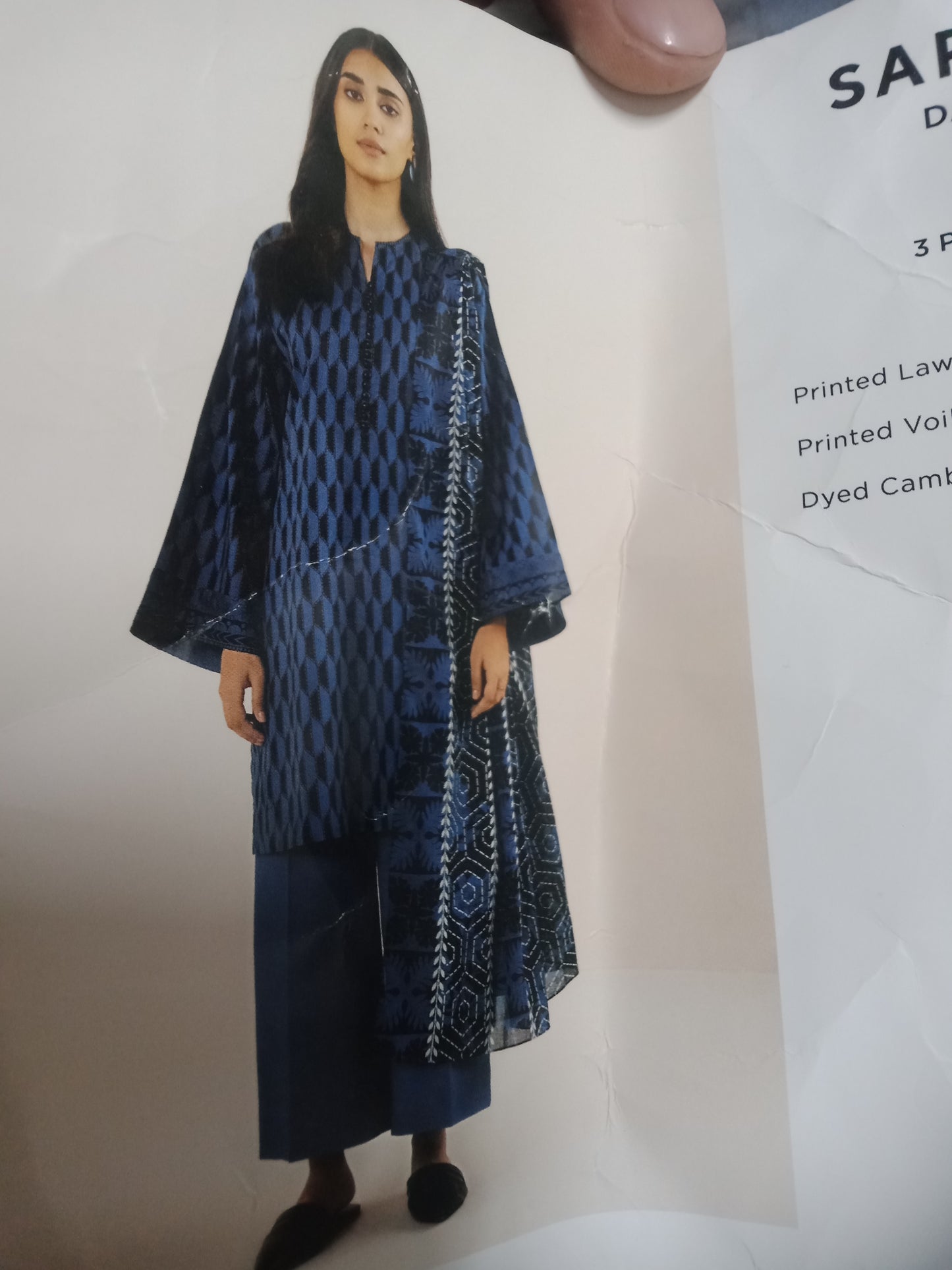 Sapphire 3 pc  lawn suit